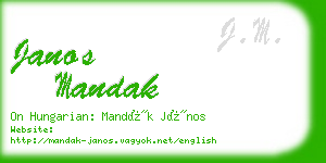 janos mandak business card